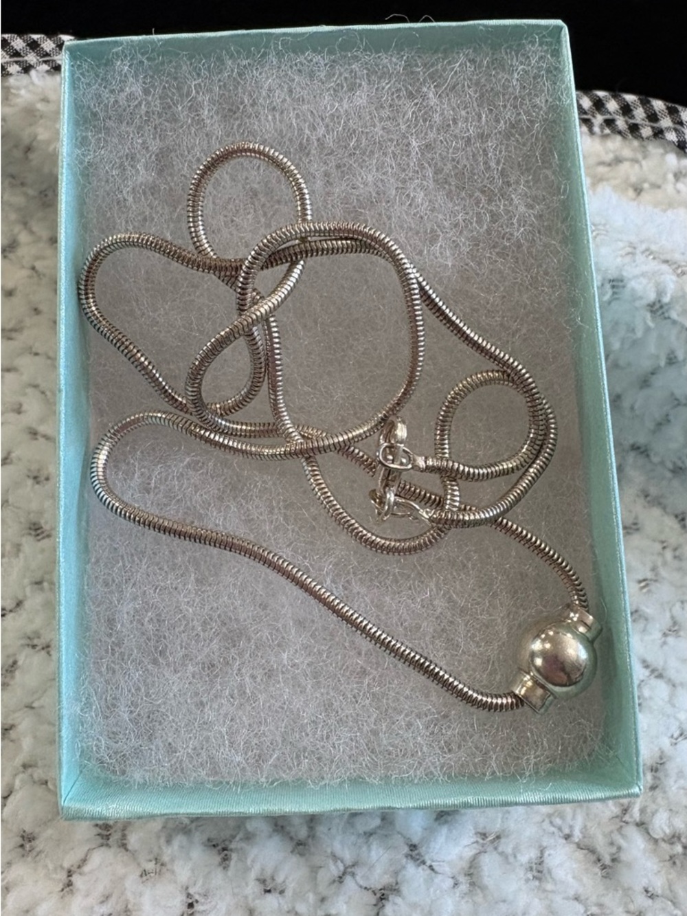 Sterling Cape Cod Silver Snake 18 inch chain Necklace with Clasp - Silver